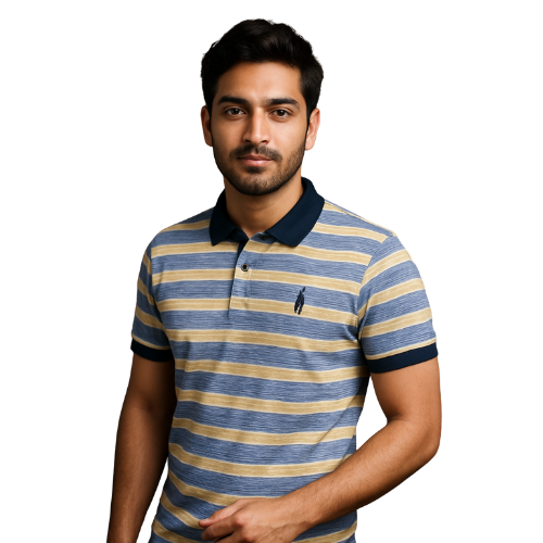 The Regal Stripe™ Polo – Timeless Confidence, Tailored for You.